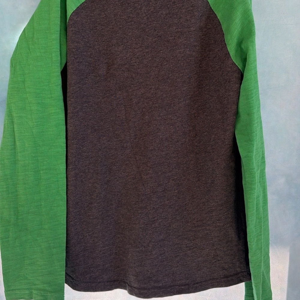 Mini Boden Charcoal and Green Short Sleeve Tee